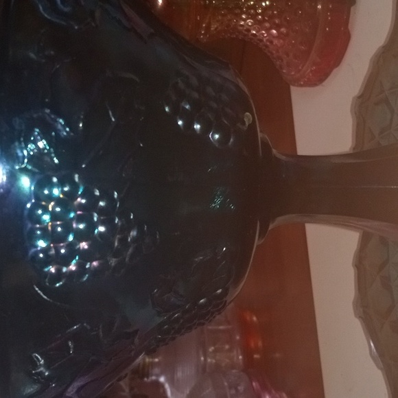 Multicolored glass antique grape set candy dish - Picture 3 of 4